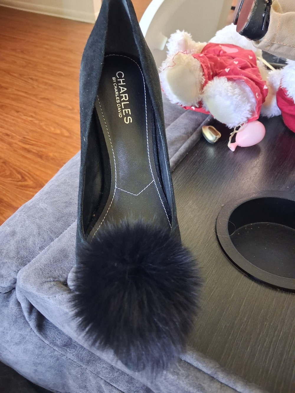Charles by Charles David Black Pointed-Toe Pom-Pom Pump (NEVER WORN)